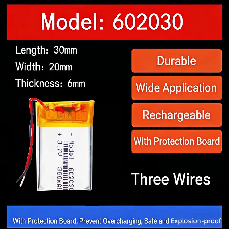Smart Watch - 3.7V 300mAh 602030 lithiumbatterij Lithium-polymeerbatterijen voor