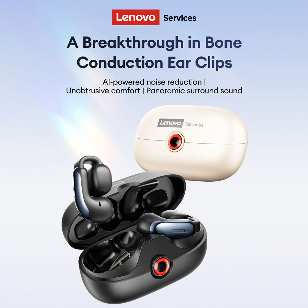 Wireless Charger - Lenovo LES-108 Beengeleiding TWS Oorclips Oortelefoon