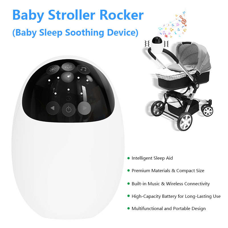 Bluetooth Speaker - Draagbare buiten-babywieg met nachtlampje, Bluetooth-speaker, witte