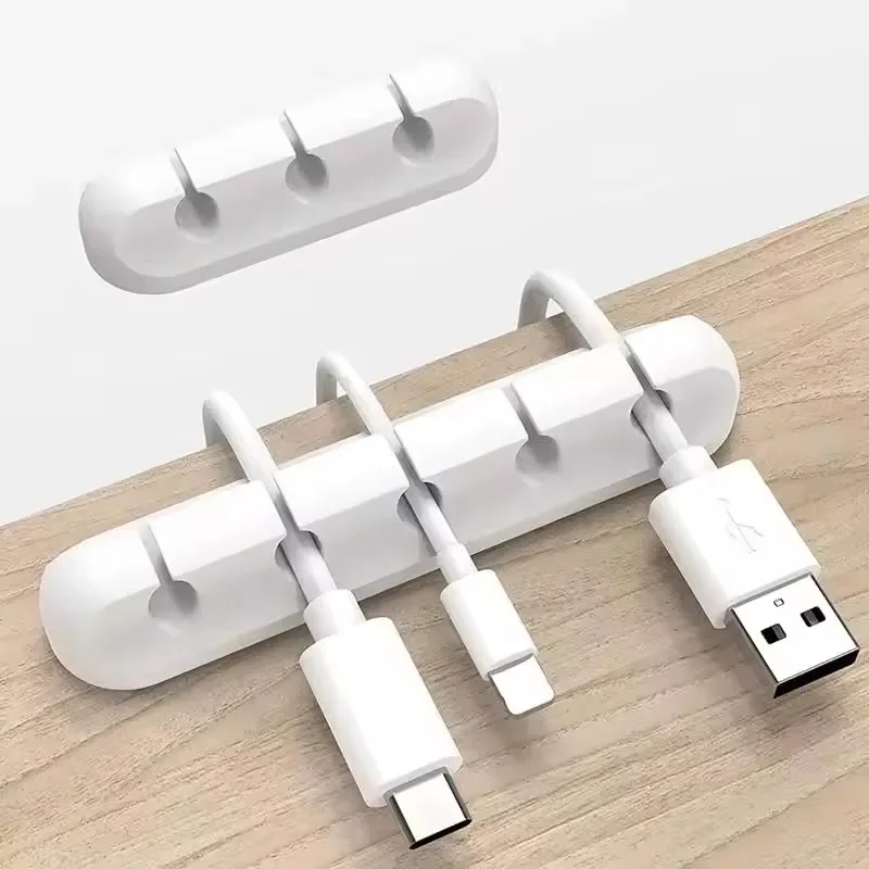Cable Organizer - Siliconen USB-kabelorganizer, USB-oplaadkabeloproller, desktop-organisatieclips, kabelhouder voor
